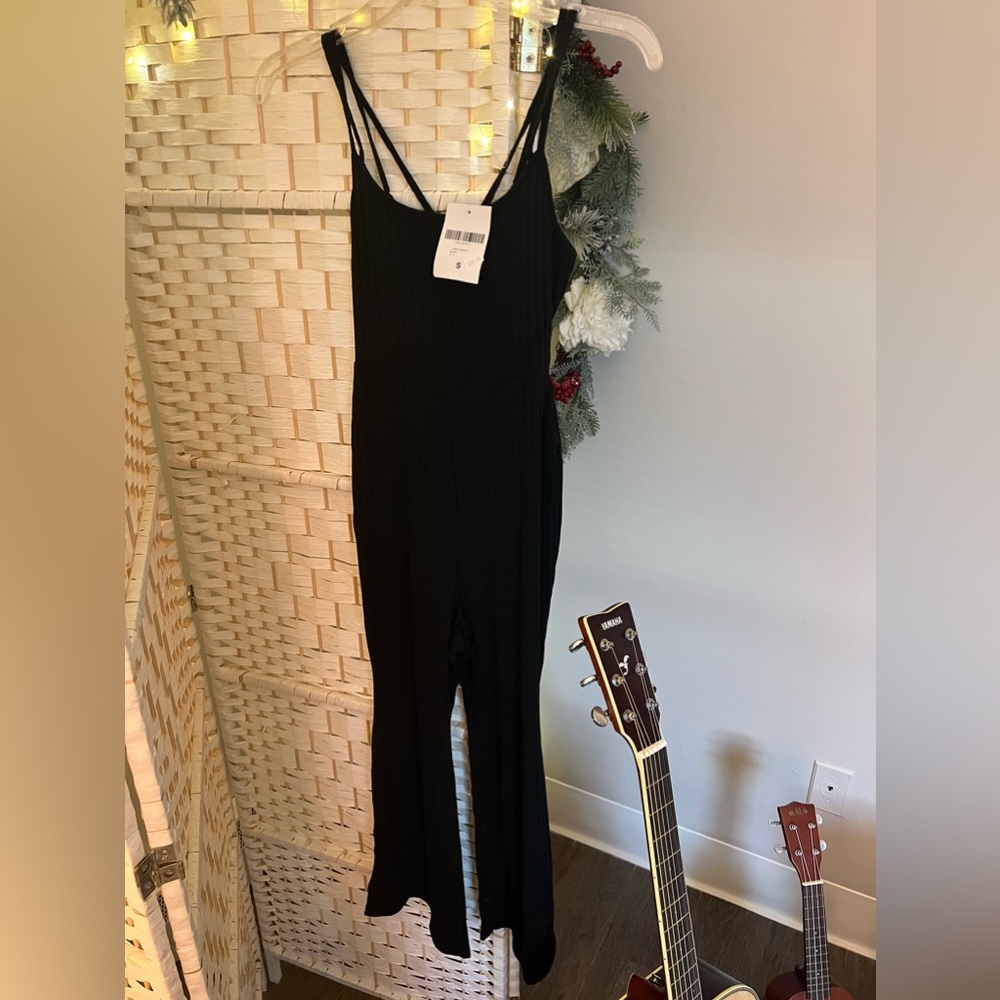 Forever 21 One Piece wide leg black jumpsuit- Brand New